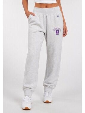 Champion Reverse Weave NYU Property Of NYU Joggers Sweatpants Gray Small
